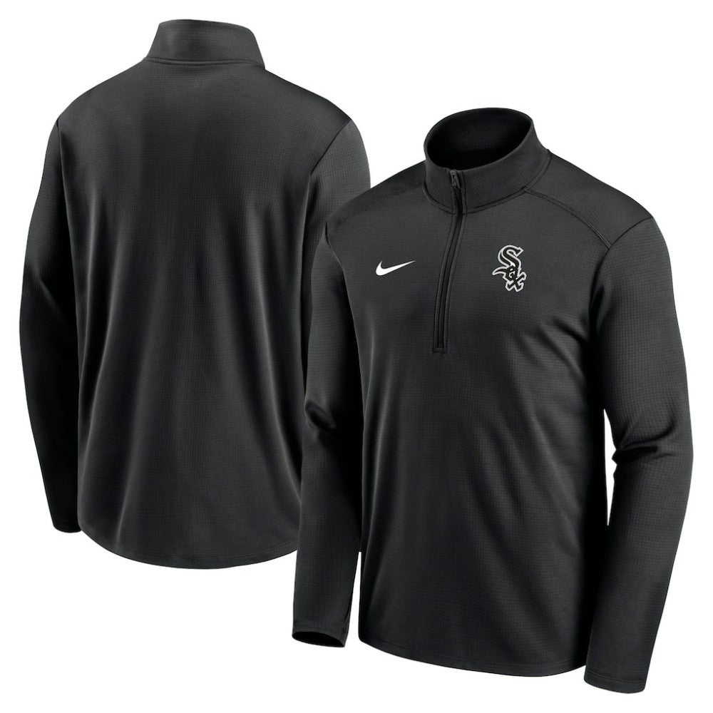 Chicago White Sox Nike Agility Pacer Performance Half-Zip Top - Black - Nike Lifestyle
