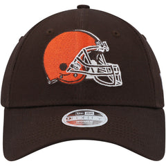 Cleveland Browns New Era Women's Simple 9FORTY Adjustable Hat Brown