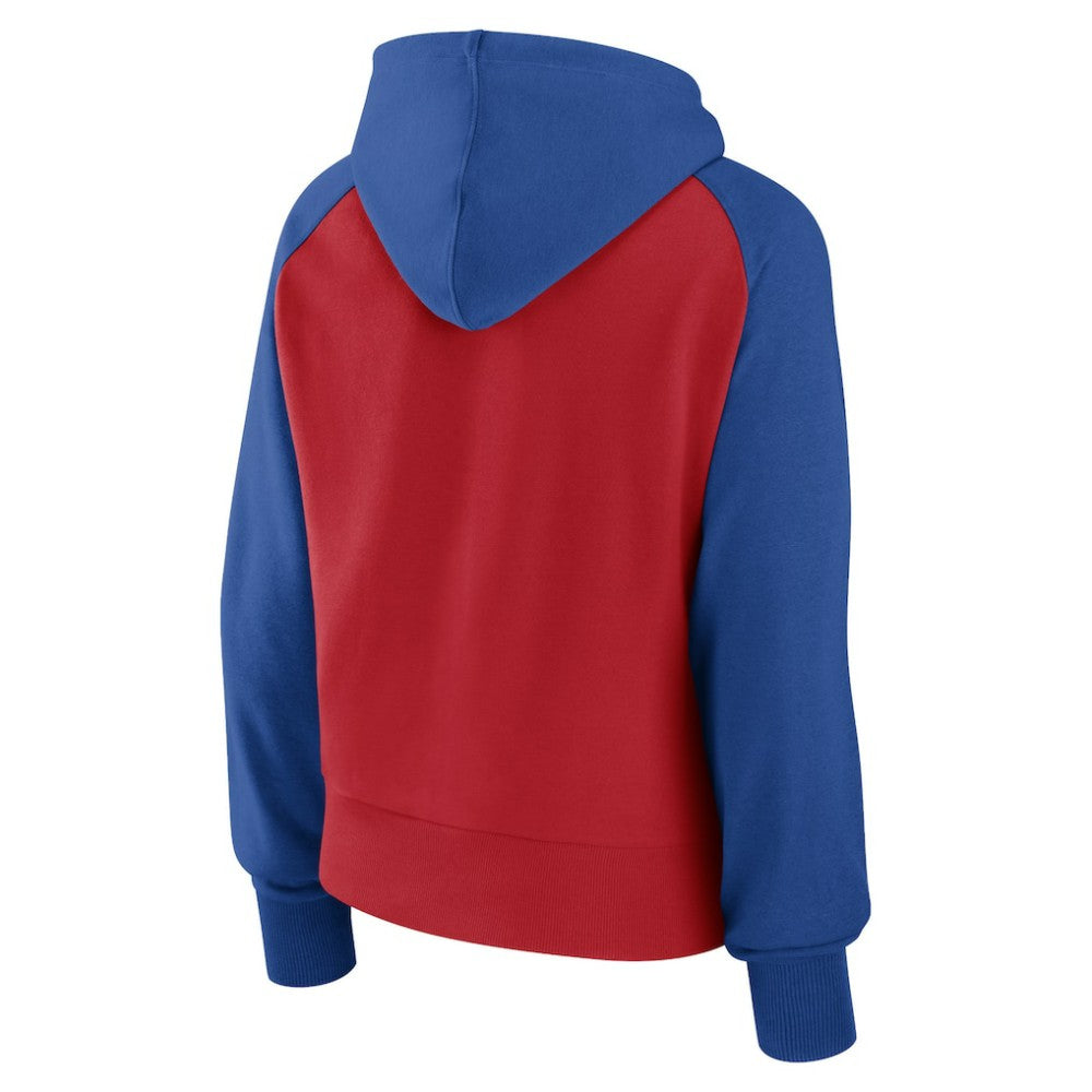 Chicago Cubs Fanatics Women's Pop Fly Pullover Hoodie - Royal/Red - Fanatics Lifestyle