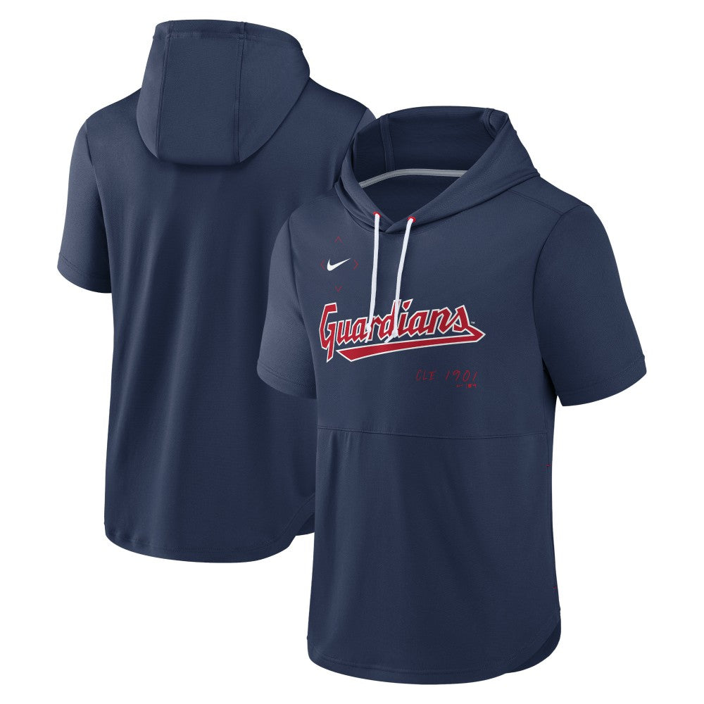 Cleveland Guardians Nike Springer Short Sleeve Team Pullover Hoodie - Navy - Nike Sale
