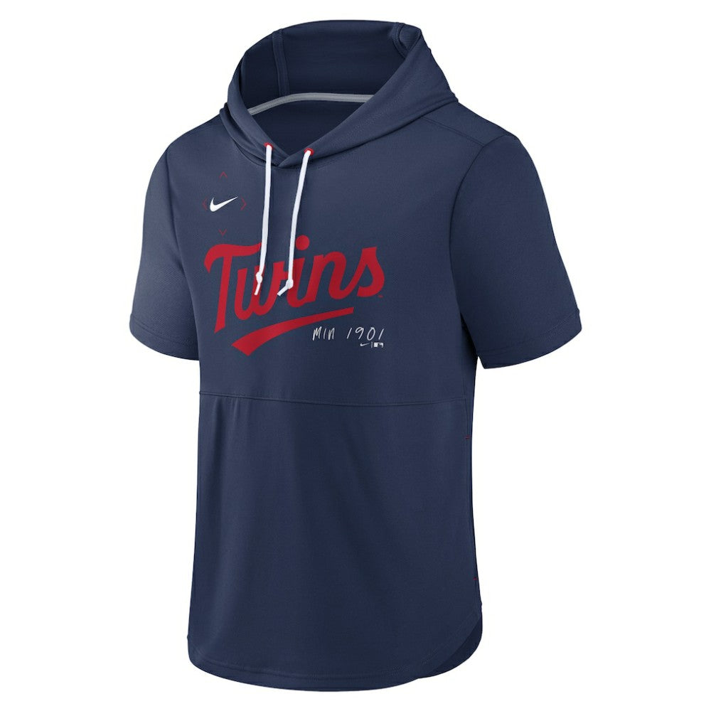 Minnesota Twins Nike Springer Short Sleeve Team Pullover Hoodie - Navy - Nike Online