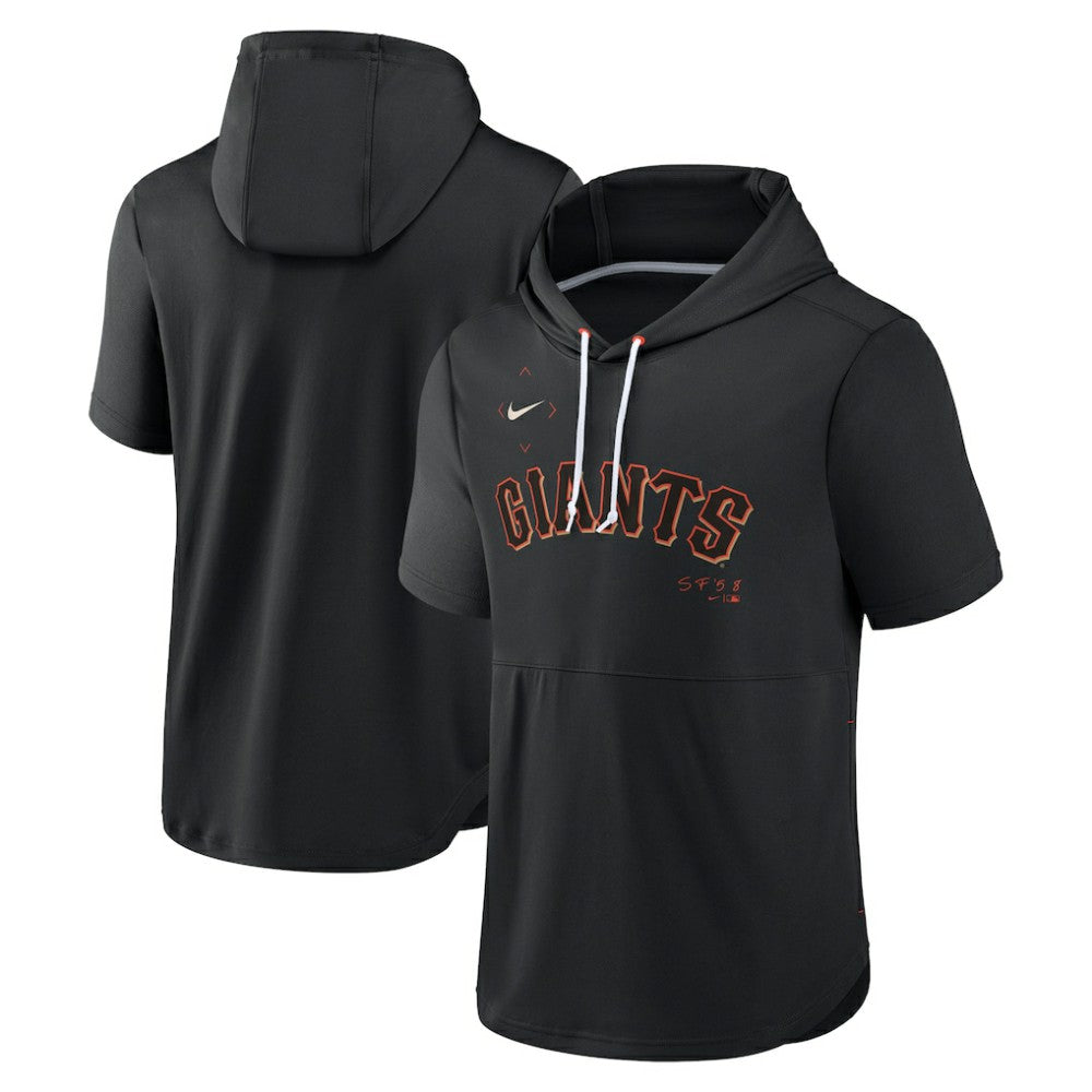 San Francisco Giants Nike Springer Short Sleeve Team Pullover Hoodie - Black - Nike Sale