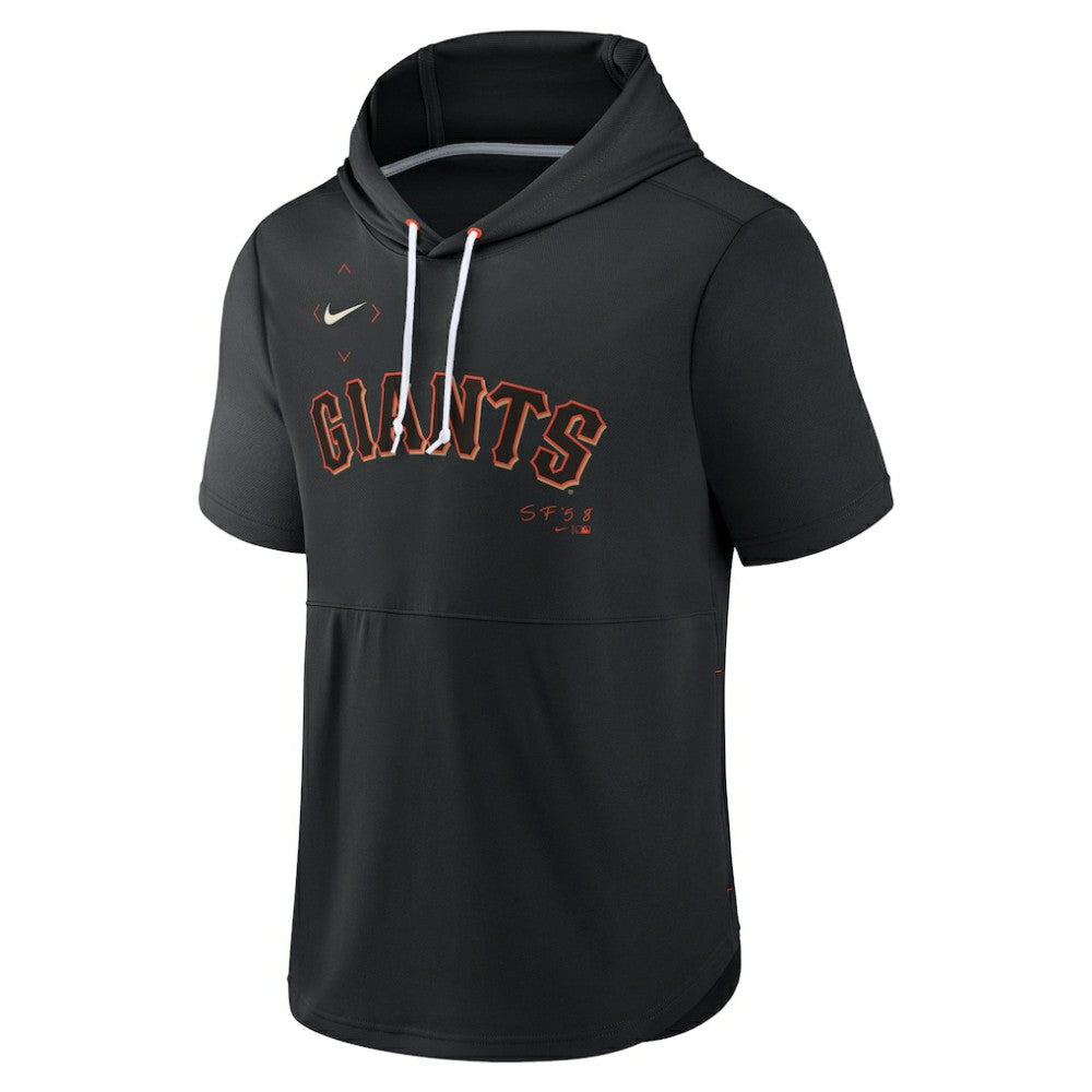 San Francisco Giants Nike Springer Short Sleeve Team Pullover Hoodie - Black - Nike Sale