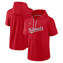 Washington Nationals Nike Springer Short Sleeve Team Pullover Hoodie - Red - Nike Online