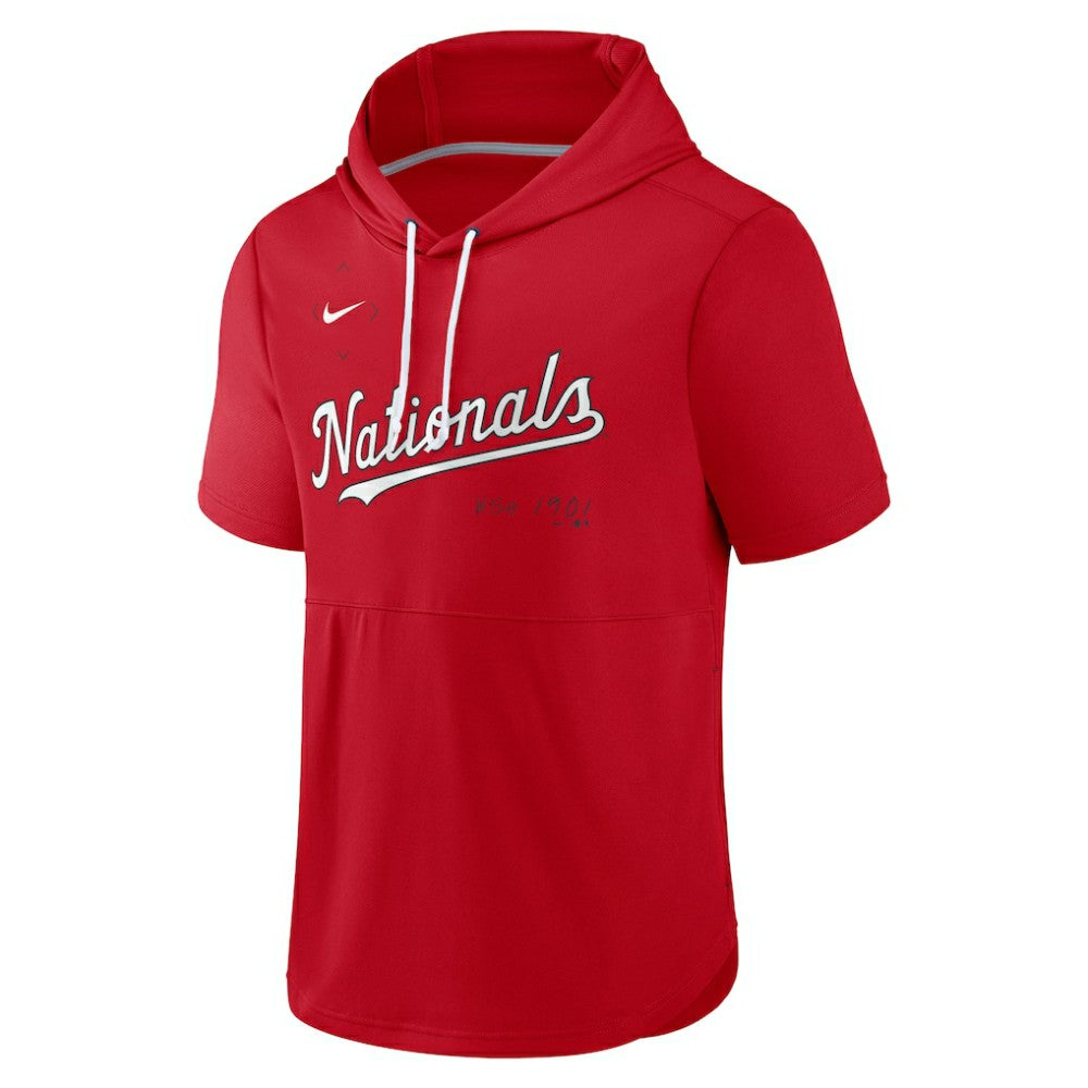 Washington Nationals Nike Springer Short Sleeve Team Pullover Hoodie - Red - Nike Online