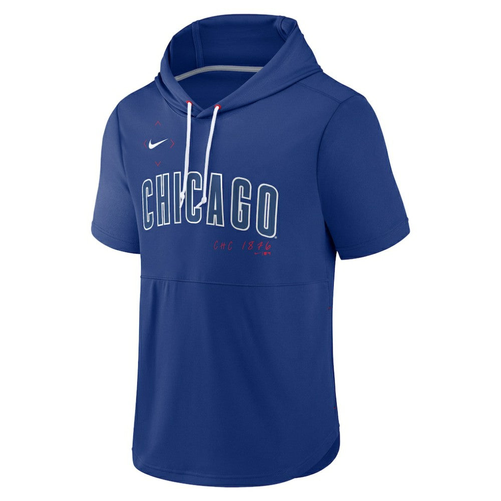 Chicago Cubs Nike Springer Short Sleeve Team Pullover Hoodie - Royal - Nike Discount