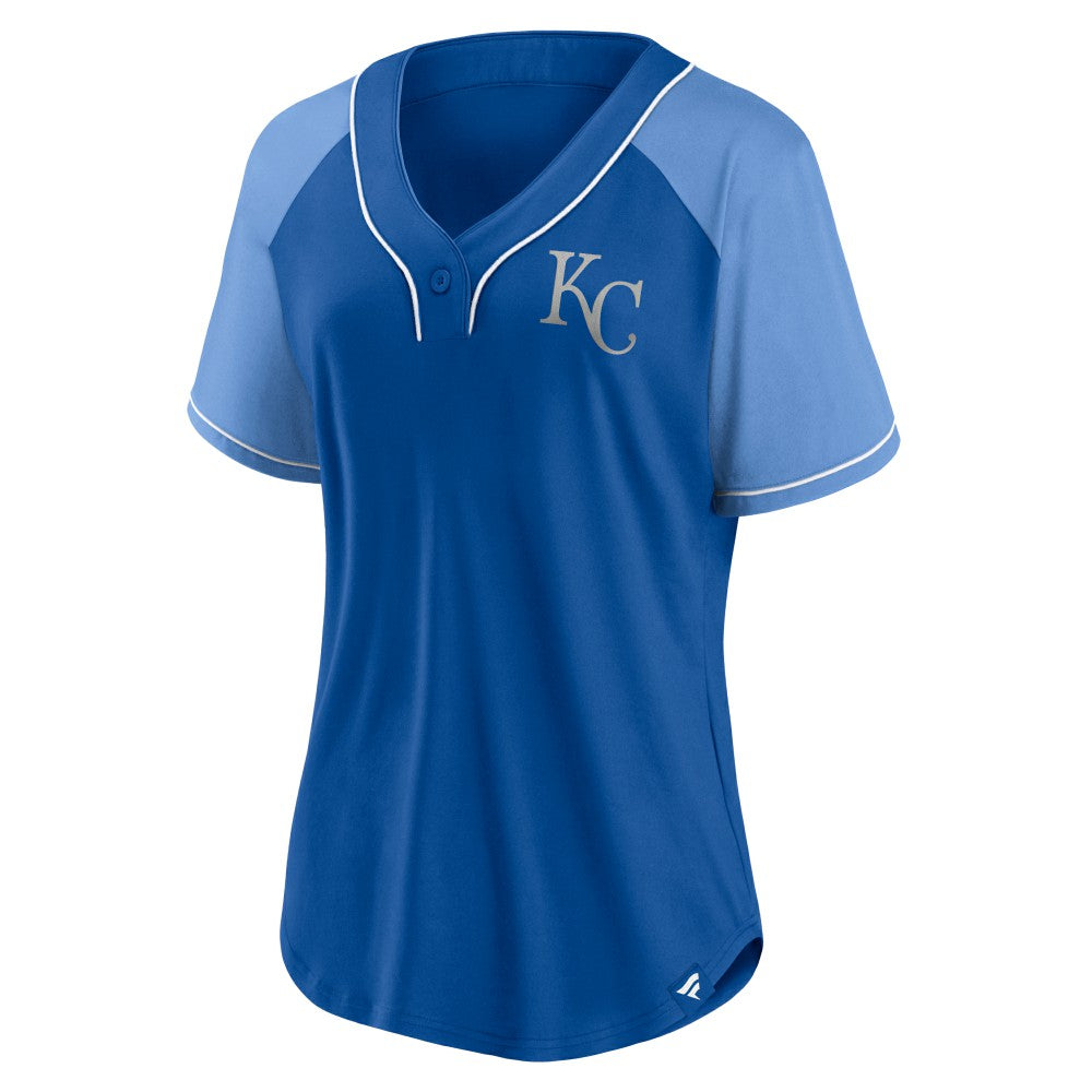 Kansas City Royals Fanatics Women's Ultimate Style Raglan V-Neck T-Shirt - Royal - Fanatics Discount