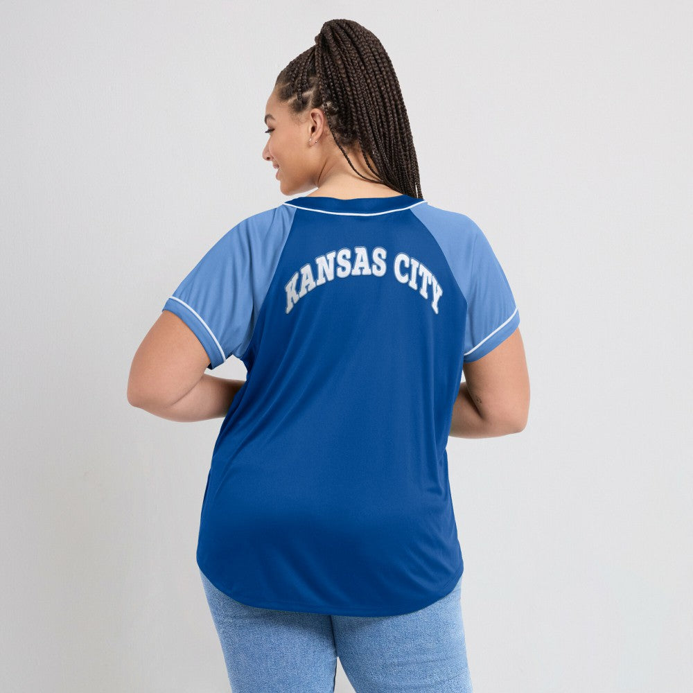 Kansas City Royals Fanatics Women's Ultimate Style Raglan V-Neck T-Shirt - Royal - Fanatics Discount