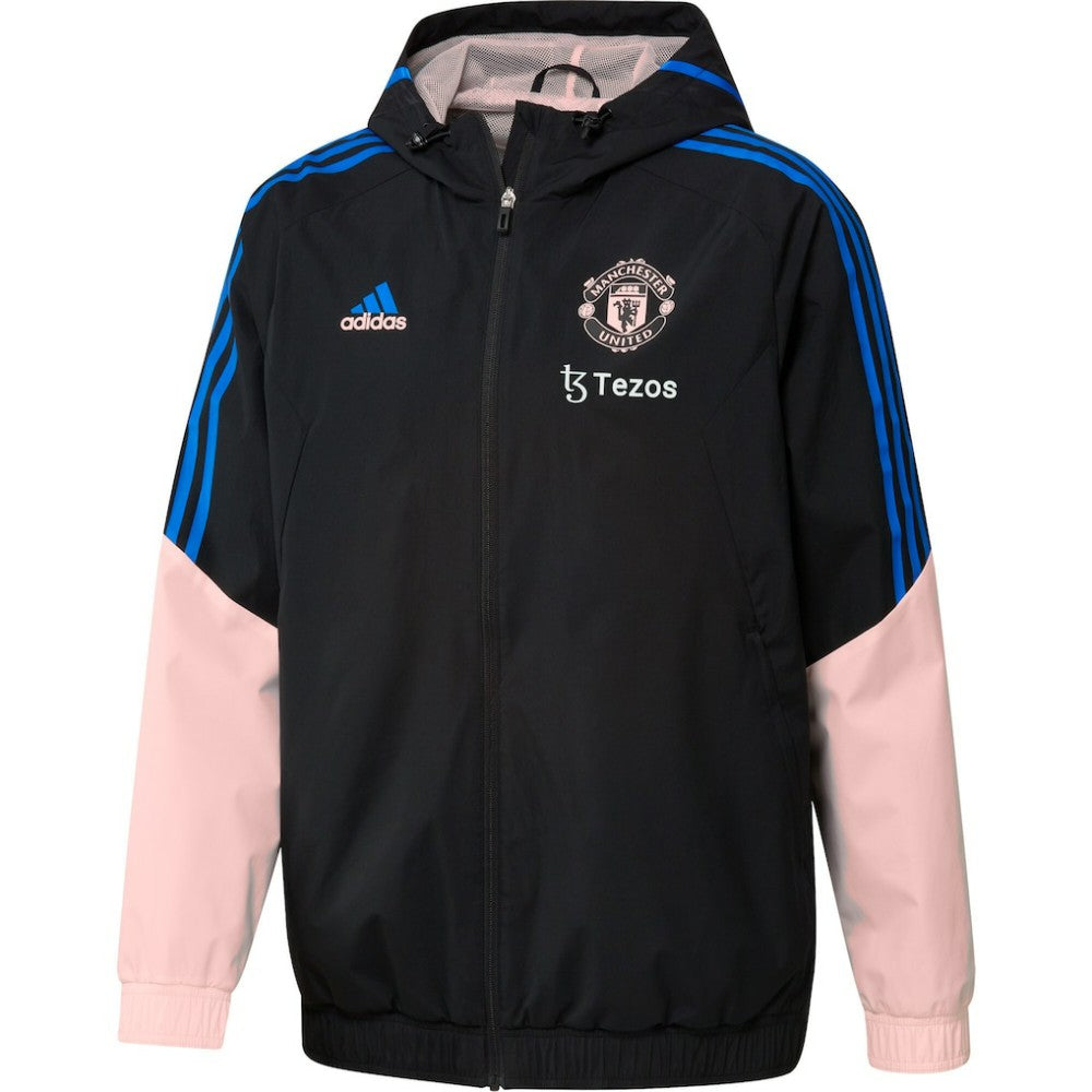 Manchester United Training All-Weather Raglan Full-Zip Hoodie Jacket Black - Adidas cheap