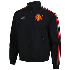 Manchester United 2022/23 On-Field Team Logo Anthem Reversible Full-Zip Jacket Black - Adidas