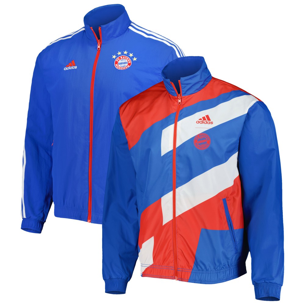 Bayern Munich 2022/23 On-Field Team Logo Anthem Reversible Full-Zip Jacket Blue - Adidas Discount