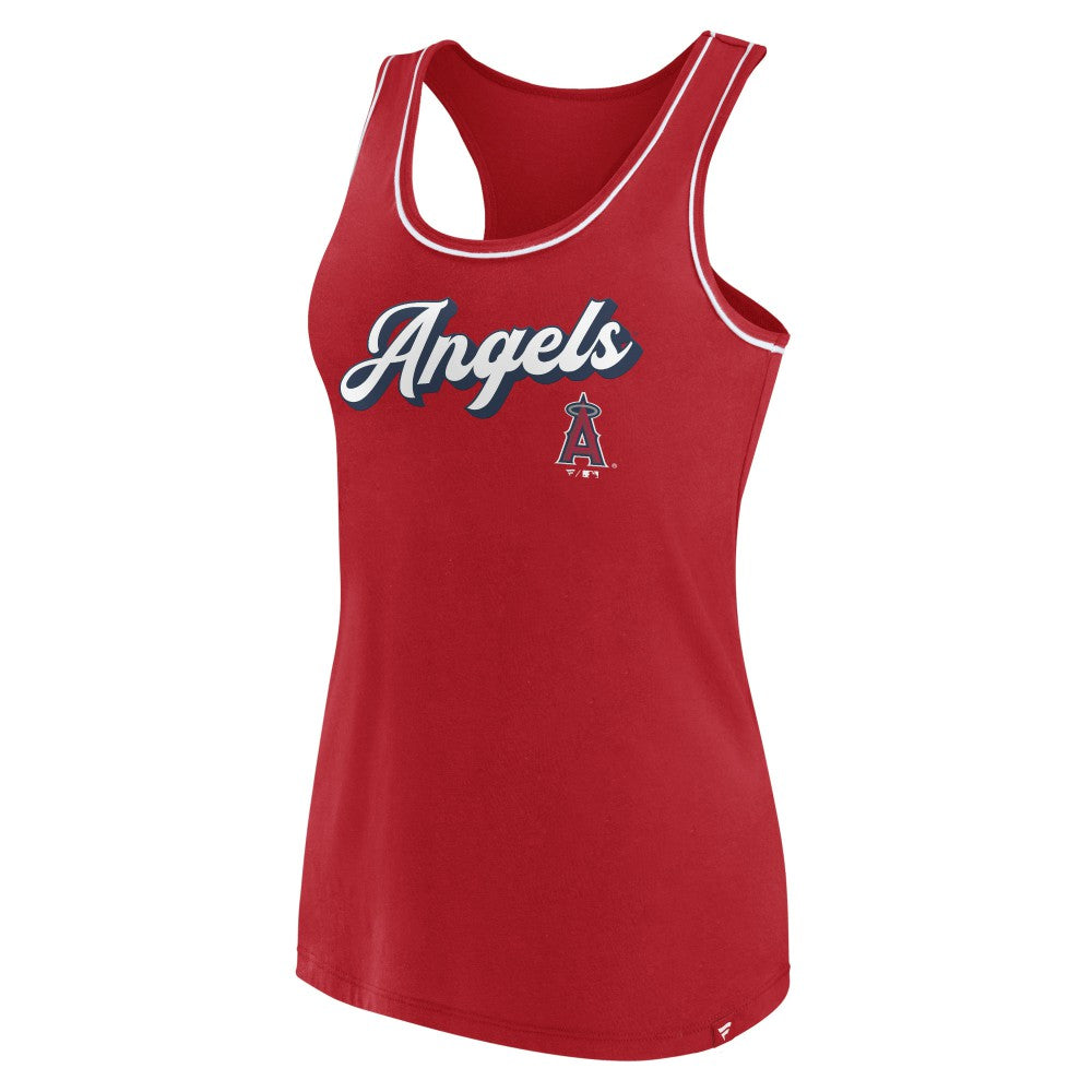 Los Angeles Angels Fanatics Women's Wordmark Logo Racerback Tank Top - Red - Fanatics Lifestyle