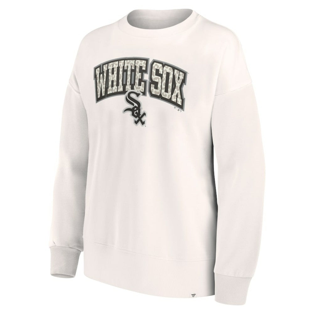 Chicago White Sox Fanatics Women's Leopard Pullover Sweatshirt - Cream - Fanatics Sale