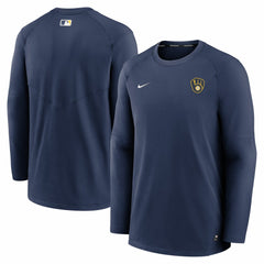 Milwaukee Brewers Nike Authentic Collection Logo Performance Long Sleeve T-Shirt - Navy - Nike Sale