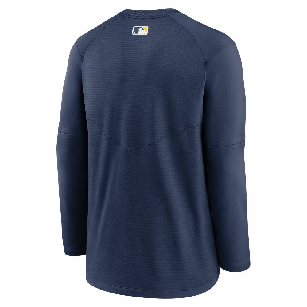 Milwaukee Brewers Nike Authentic Collection Logo Performance Long Sleeve T-Shirt - Navy - Nike Sale