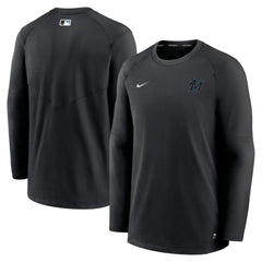 Miami Marlins Nike Authentic Collection Logo Performance Long Sleeve T-Shirt - Black - Nike Online