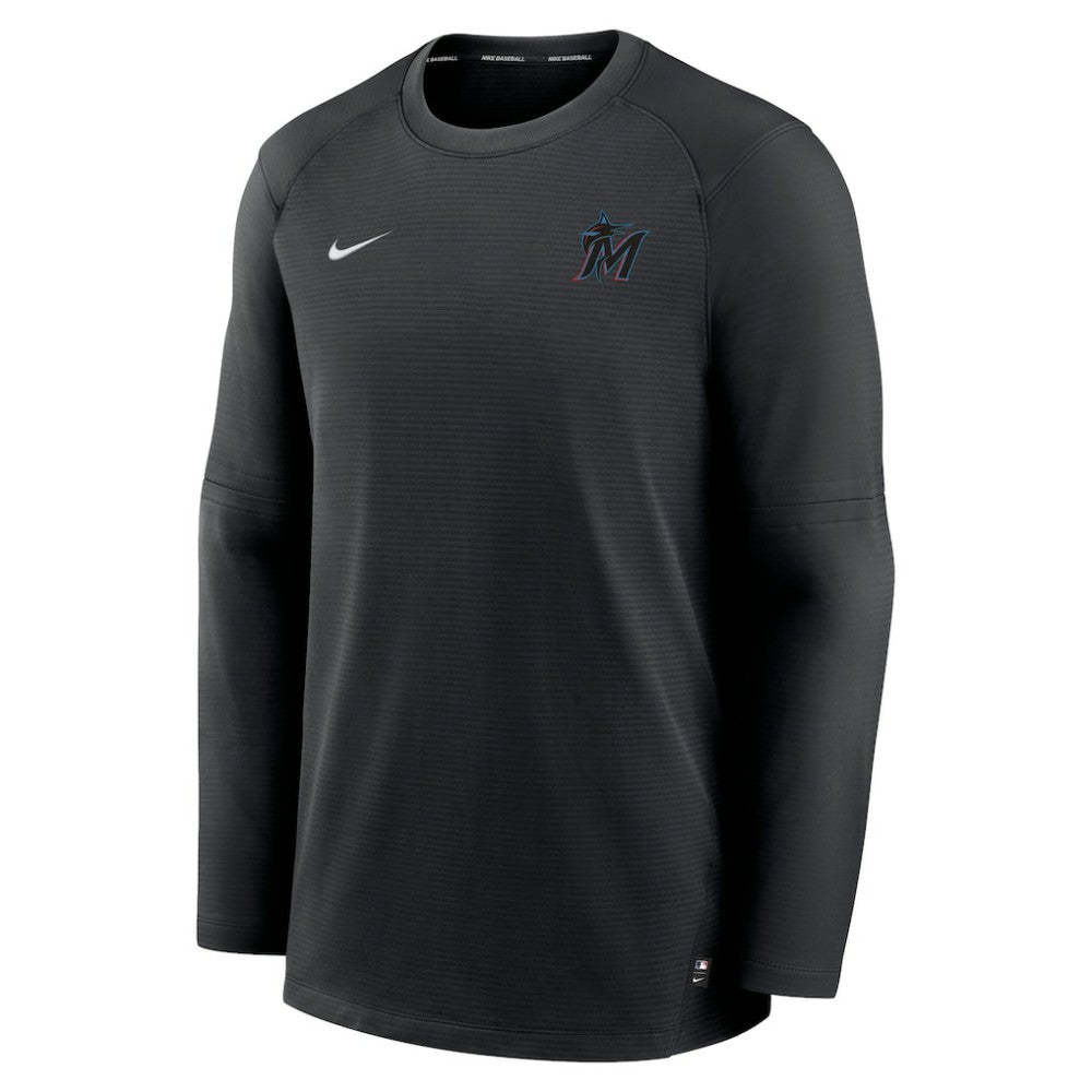 Miami Marlins Nike Authentic Collection Logo Performance Long Sleeve T-Shirt - Black - Nike Online
