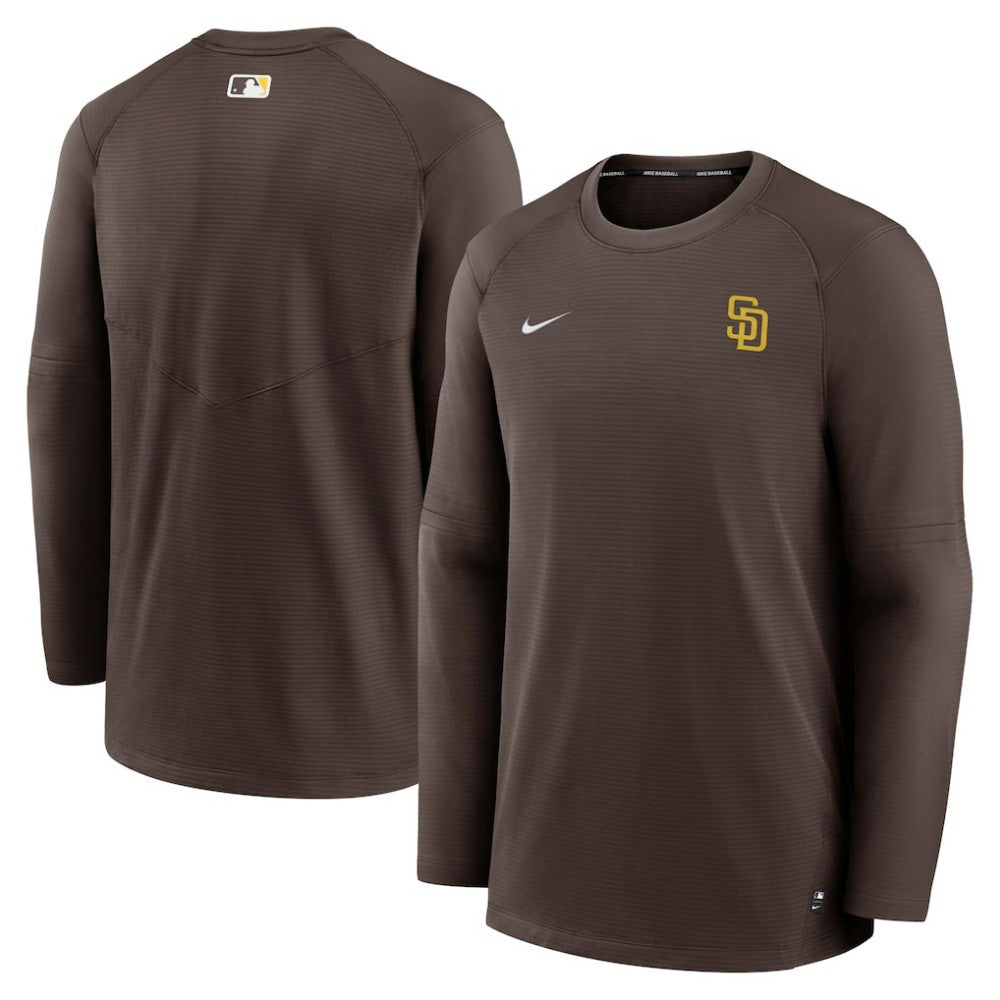San Diego Padres Nike Authentic Collection Logo Performance Long Sleeve T-Shirt - Brown - Nike Lifestyle