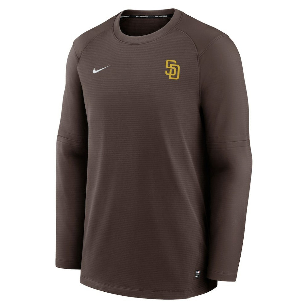 San Diego Padres Nike Authentic Collection Logo Performance Long Sleeve T-Shirt - Brown - Nike Lifestyle