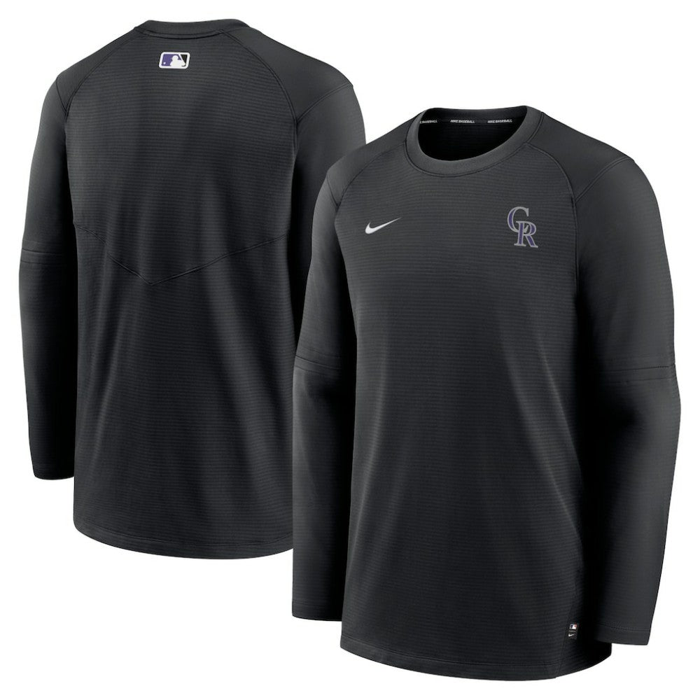 Colorado Rockies Nike Authentic Collection Logo Performance Long Sleeve T-Shirt - Black - Nike on Sale