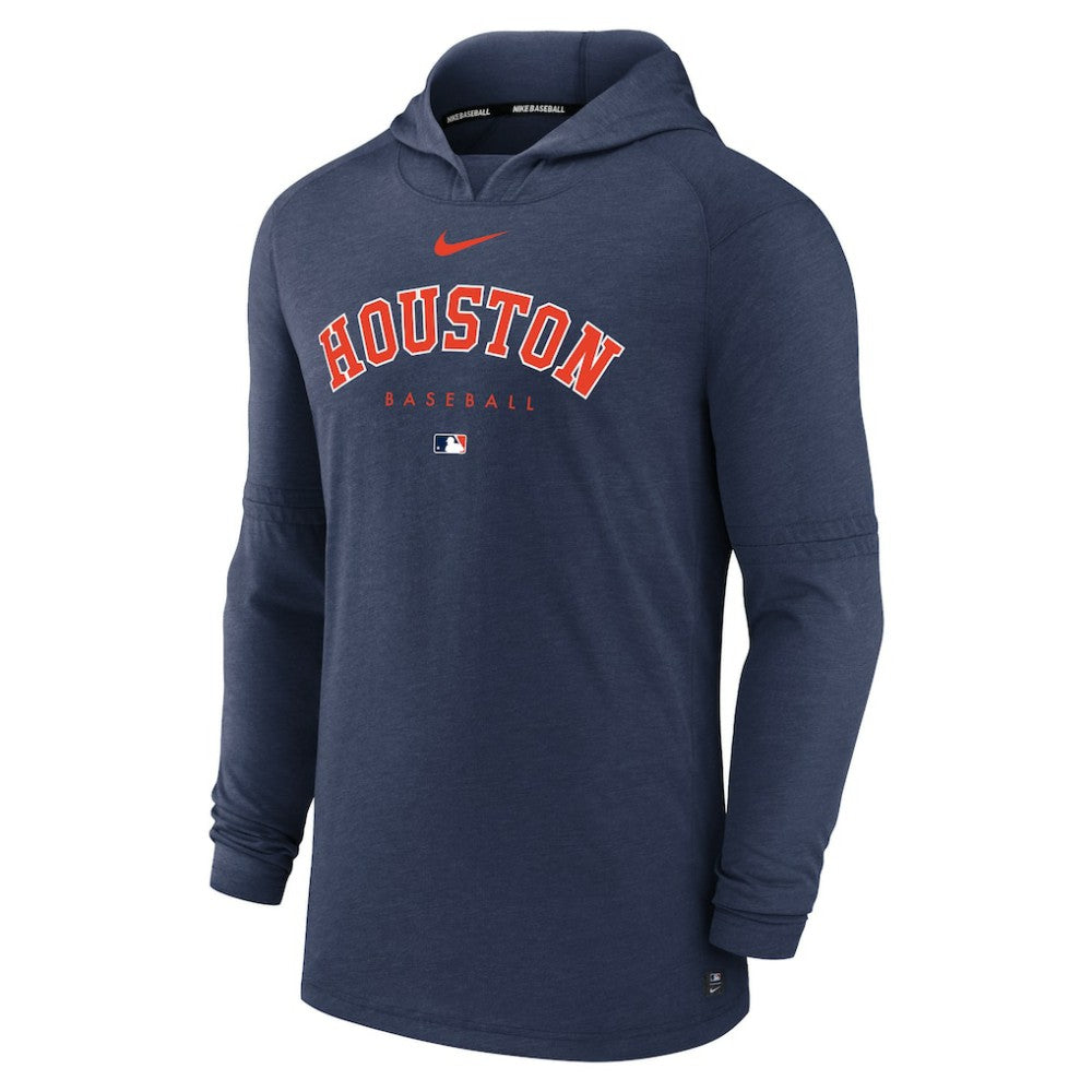 Houston Astros Nike Authentic Collection Lightweight Dri-FIT Hooded Pullover - Heather Navy - Nike Lifestyle
