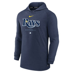 Tampa Bay Rays Nike Authentic Collection Lightweight Dri-FIT Hooded Pullover - Heather Navy - Nike on Sale