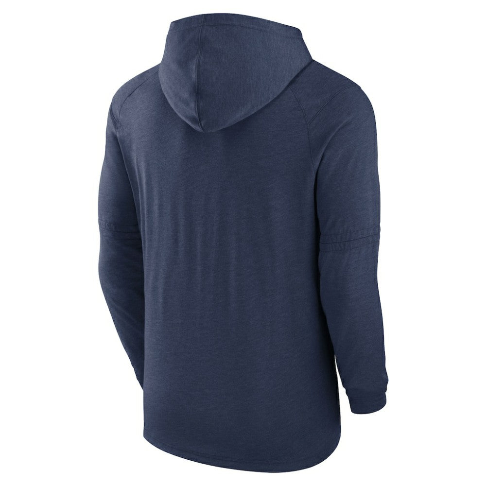Tampa Bay Rays Nike Authentic Collection Lightweight Dri-FIT Hooded Pullover - Heather Navy - Nike on Sale