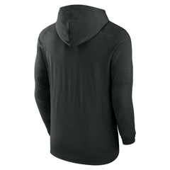 Miami Marlins Nike Authentic Collection Lightweight Dri-FIT Hooded Pullover - Heather Black - Nike Lifestyle