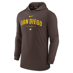 San Diego Padres Nike Authentic Collection Lightweight Dri-FIT Hooded Pullover - Brown - Nike Discount