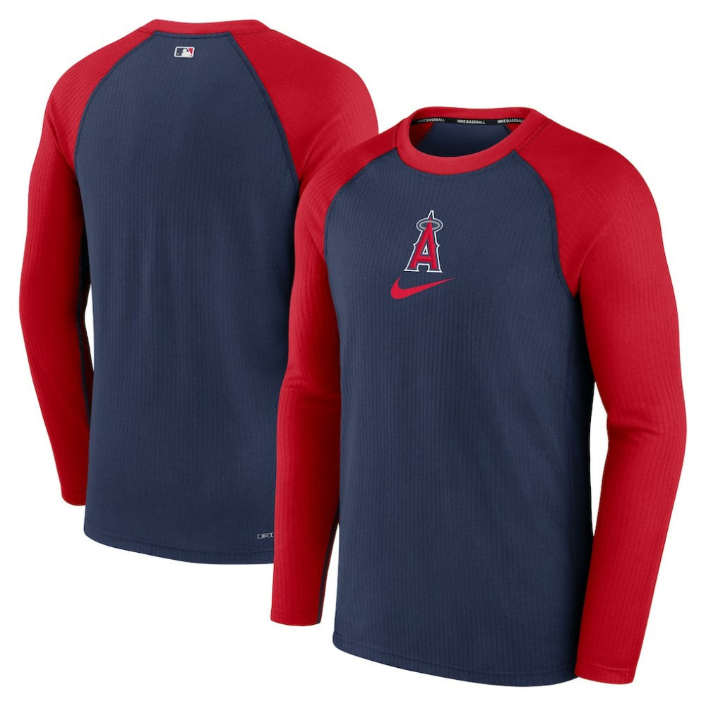 Los Angeles Angels Nike Authentic Collection Game Raglan Performance Long Sleeve T-Shirt - Navy - Nike Lifestyle