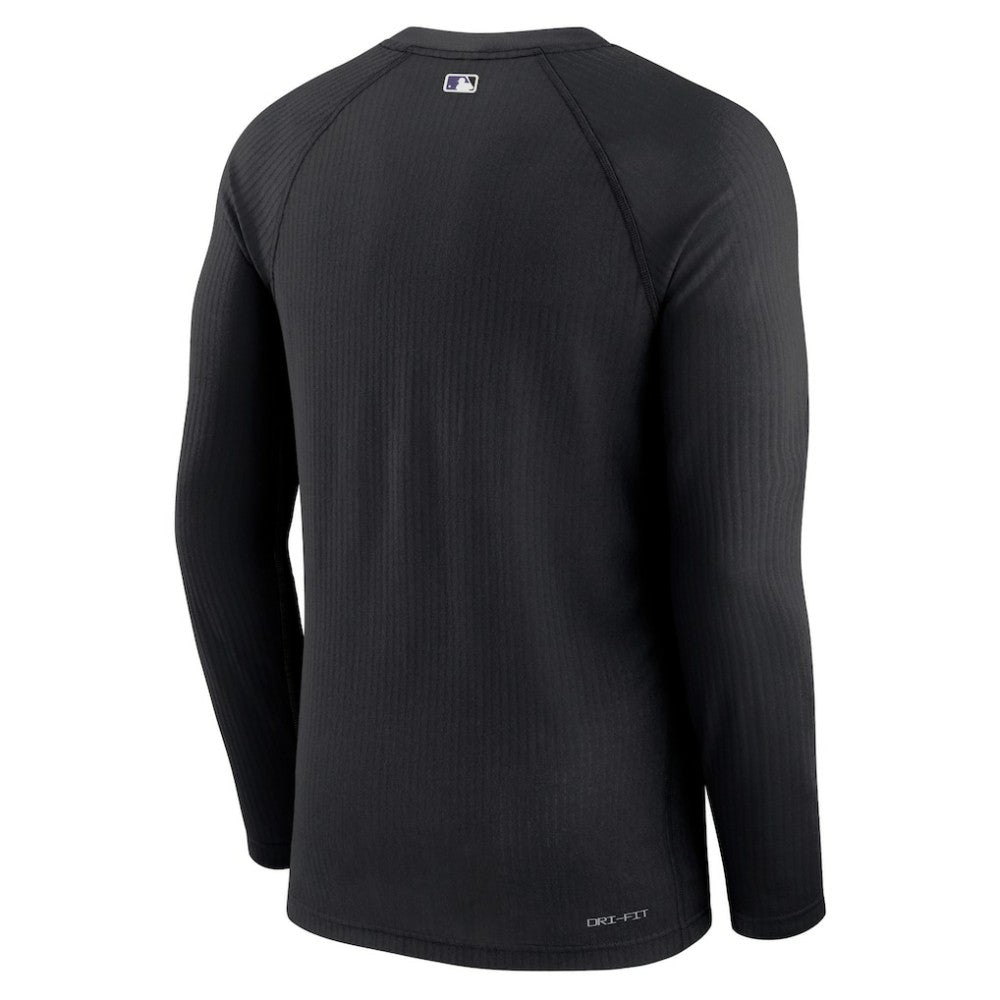 Colorado Rockies Nike Authentic Collection Game Raglan Performance Long Sleeve T-Shirt - Black - Nike Sale