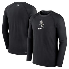 Chicago White Sox Nike Authentic Collection Game Raglan Performance Long Sleeve T-Shirt - Black - Nike Sale