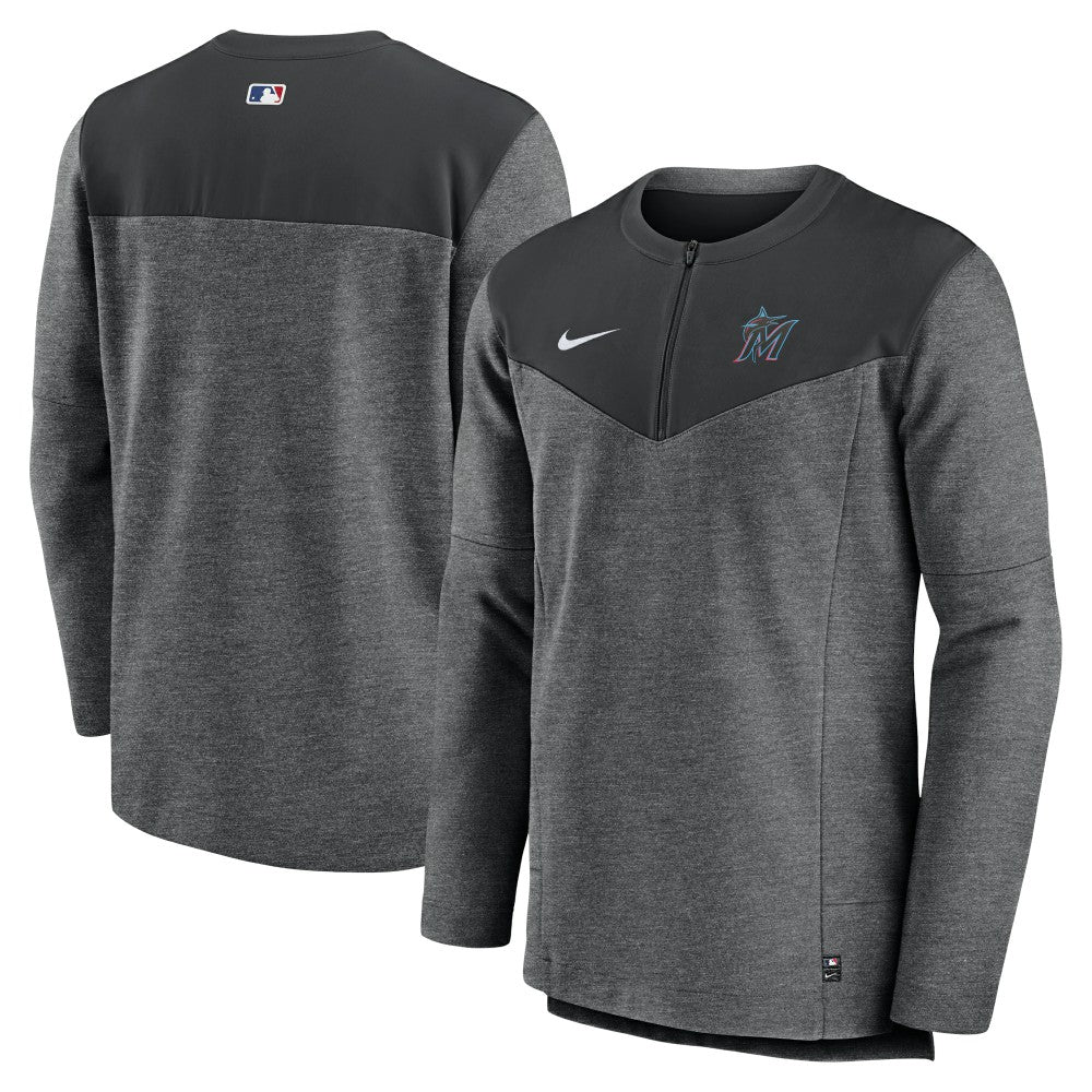Miami Marlins Nike Authentic Collection Game Time Performance Half-Zip Top - Black - Nike Sale