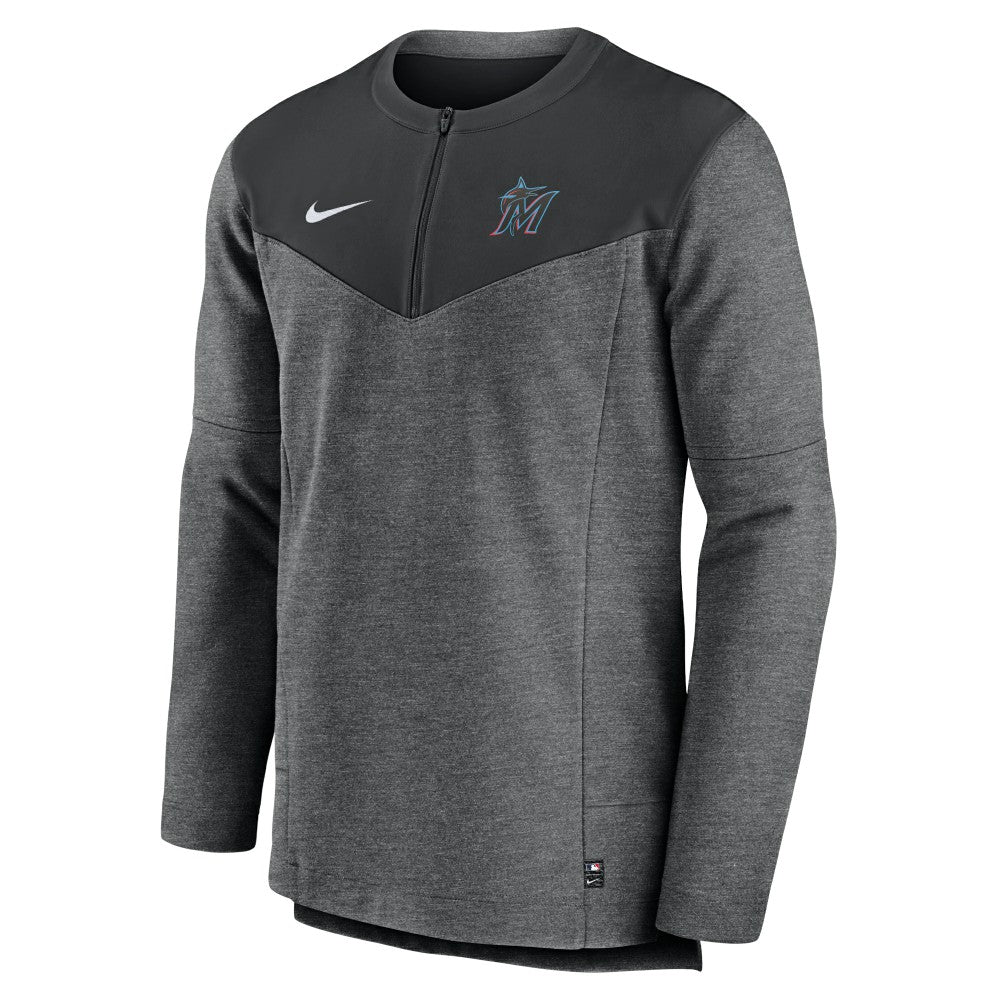 Miami Marlins Nike Authentic Collection Game Time Performance Half-Zip Top - Black - Nike Sale