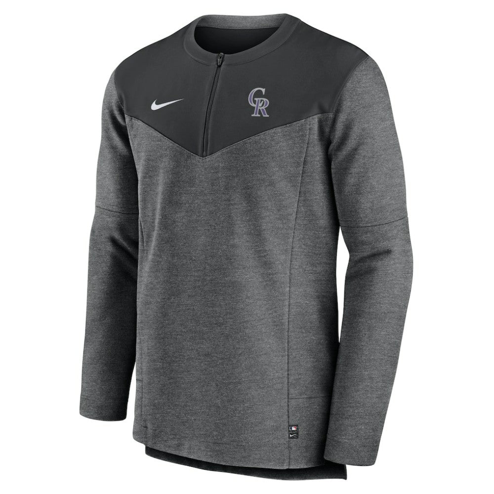Colorado Rockies Nike Authentic Collection Game Time Performance Half-Zip Top - Black - Nike Lifestyle