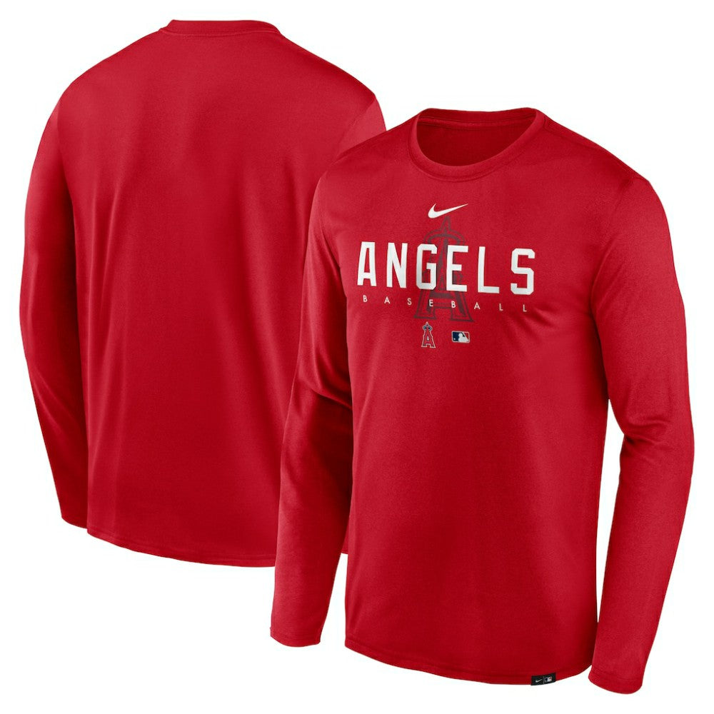Los Angeles Angels Nike Authentic Collection Team Logo Legend Performance Long Sleeve T-Shirt - Red - Nike Discount
