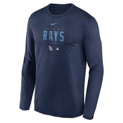 Tampa Bay Rays Nike Authentic Collection Team Logo Legend Performance Long Sleeve T-Shirt - Navy - Nike Lifestyle