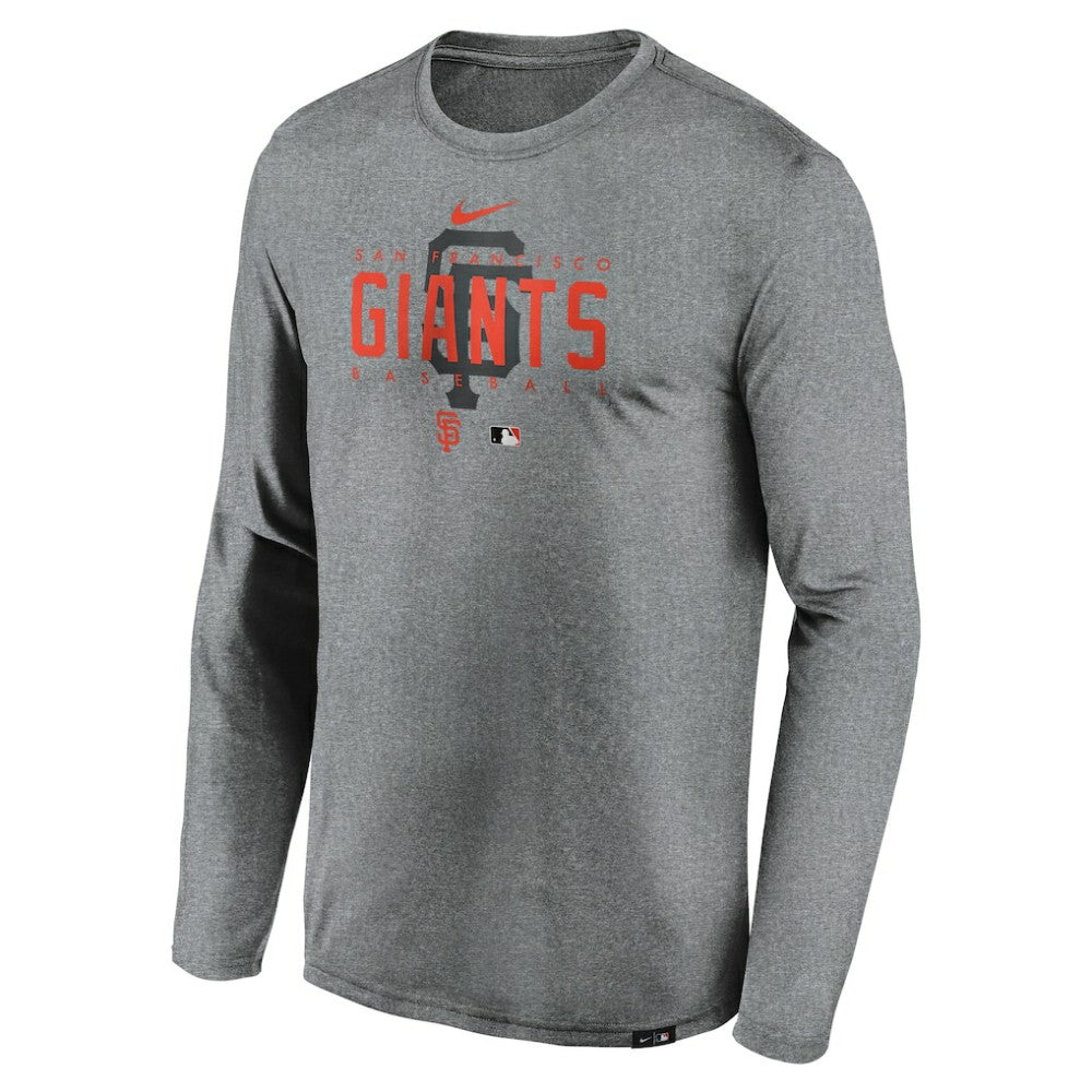 San Francisco Giants Nike Authentic Collection Team Logo Legend Performance Long Sleeve T-Shirt - Heather Gray - Nike Online