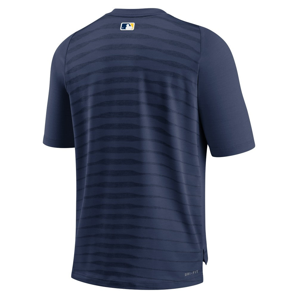 Milwaukee Brewers Nike Authentic Collection Pregame Raglan Performance V-Neck T-Shirt - Navy - Nike Online