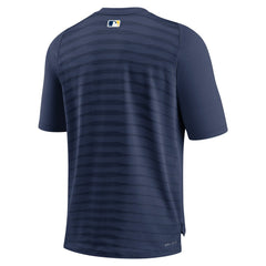 Milwaukee Brewers Nike Authentic Collection Pregame Raglan Performance V-Neck T-Shirt - Navy - Nike Online