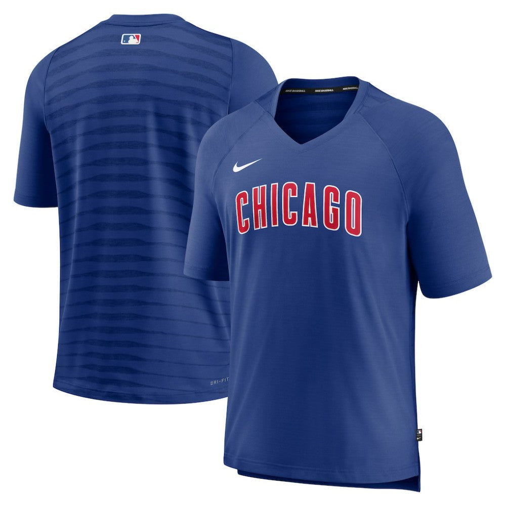 Chicago Cubs Nike Authentic Collection Pregame Raglan Performance V-Neck T-Shirt - Royal - Nike on Sale