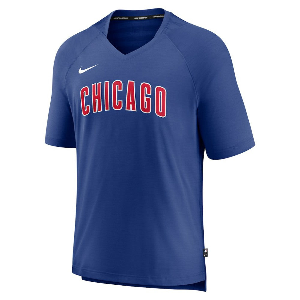 Chicago Cubs Nike Authentic Collection Pregame Raglan Performance V-Neck T-Shirt - Royal - Nike on Sale