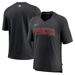 Arizona Diamondbacks Nike Authentic Collection Pregame Raglan Performance V-Neck T-Shirt - Black - Nike Lifestyle