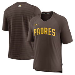 San Diego Padres Nike Authentic Collection Pregame Raglan Performance V-Neck T-Shirt - Brown - Nike Sale