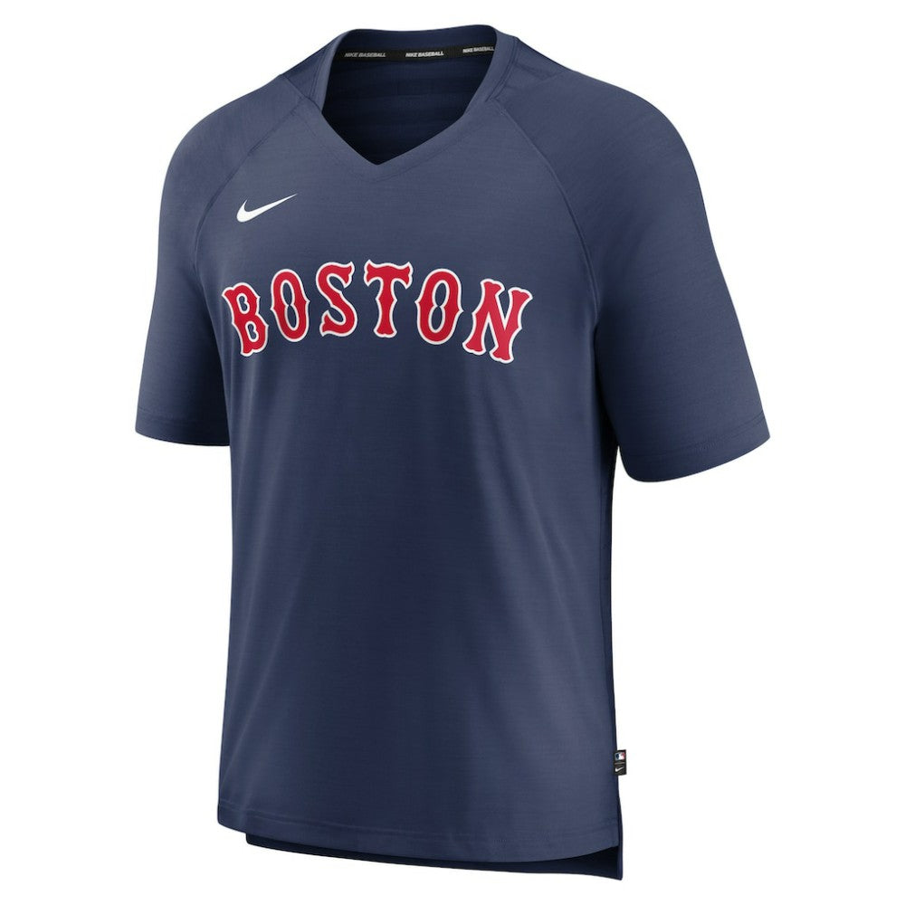 Boston Red Sox Nike Authentic Collection Pregame Raglan Performance V-Neck T-Shirt - Navy - Nike Online