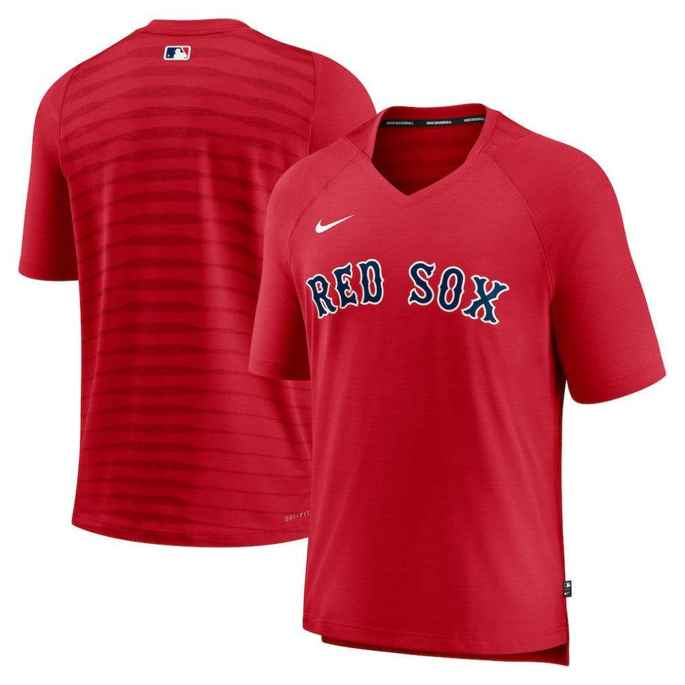 Boston Red Sox Nike Authentic Collection Pregame Raglan Performance V-Neck T-Shirt - Red - Nike Sale