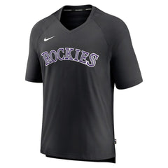 Colorado Rockies Nike Authentic Collection Pregame Raglan Performance V-Neck T-Shirt - Black - Nike Sale