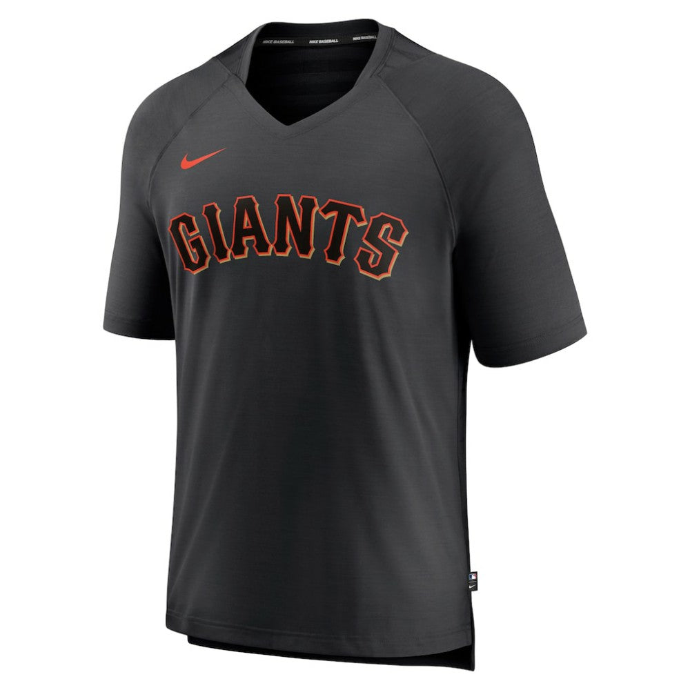 San Francisco Giants Nike Authentic Collection Pregame Raglan Performance V-Neck T-Shirt - Black - Nike Online