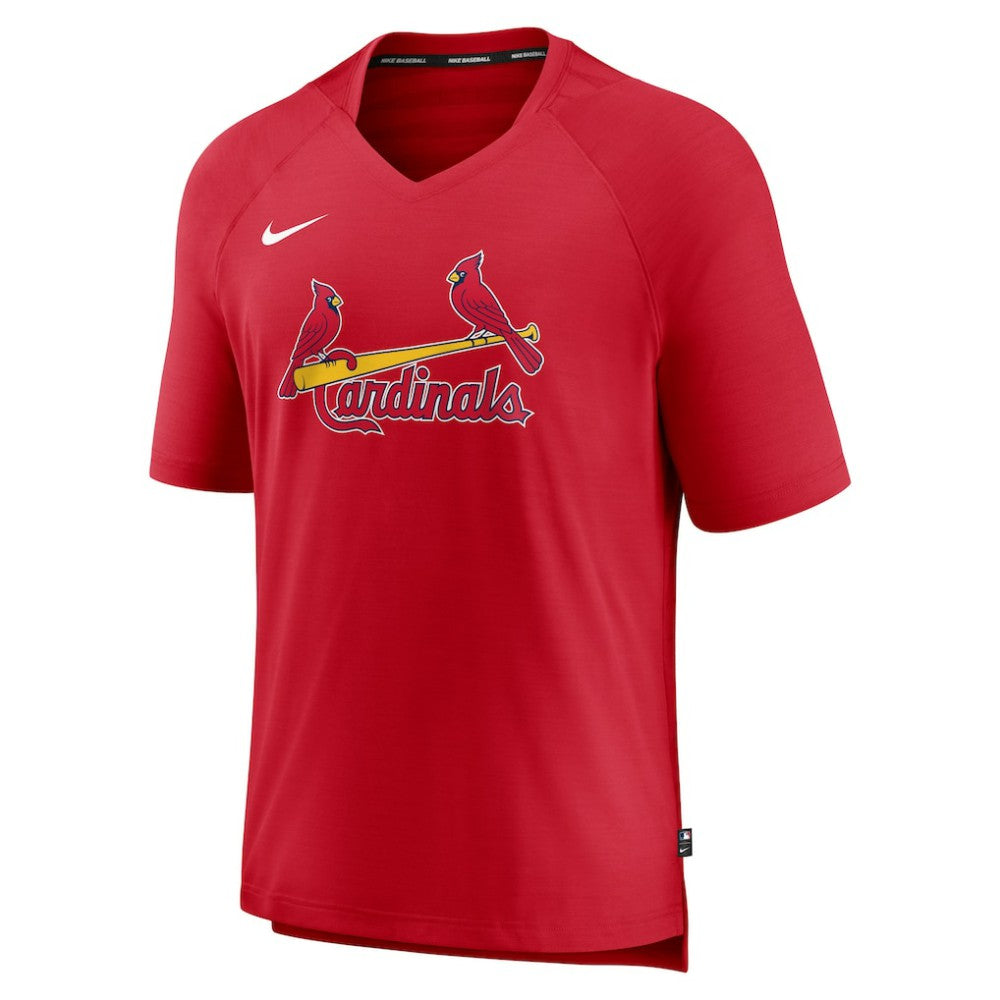 St. Louis Cardinals Nike Authentic Collection Pregame Raglan Performance V-Neck T-Shirt - Red - Nike on Sale
