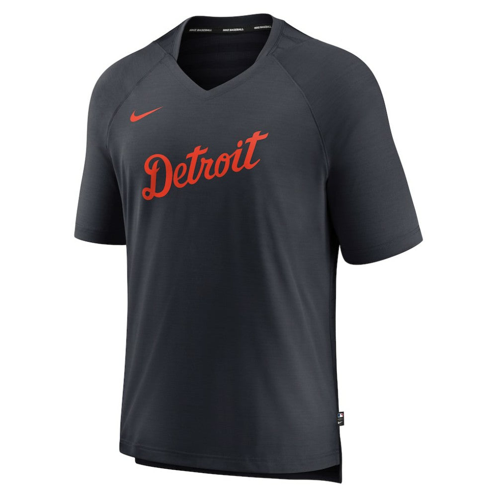 Detroit Tigers Nike Authentic Collection Pregame Raglan Performance V-Neck T-Shirt - Navy - Nike Online